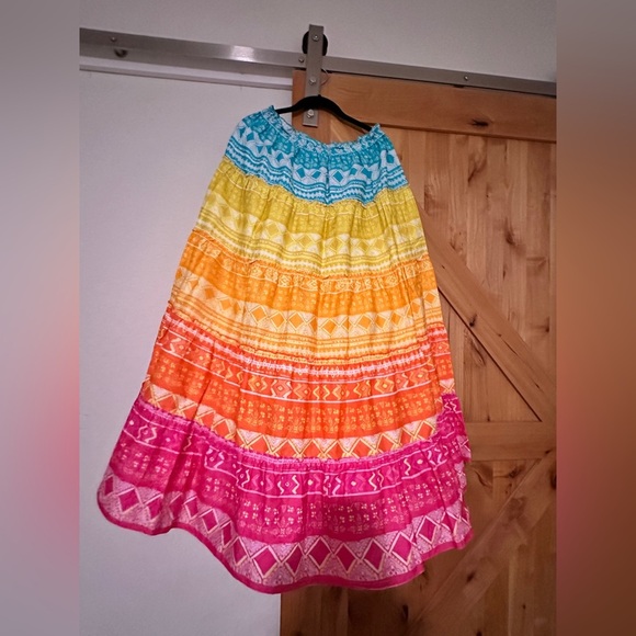 Anthropologie Geisha Designs Vibrant Multicolor Maxi Skirt - Picture 4 of 5